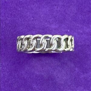 💛 Classic Silver Chain Link Ring